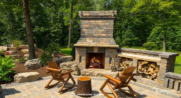 Versa-Lok Country Stone retaining wall with natural weathered stone texture